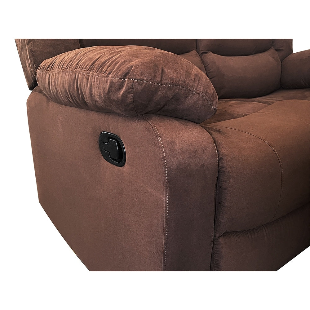 Moderno set di divani reclinabili manuali da soggiorno a 3 pezzi con tavolo a scomparsa e consolle