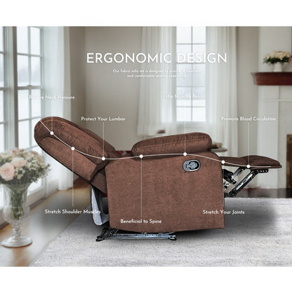 Moderno set di divani reclinabili manuali da soggiorno a 3 pezzi con tavolo a scomparsa e consolle