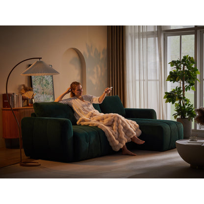 Divano moderno a 3 posti in velluto a coste a forma di L, divano componibile convertibile per soggiorno e appartamento