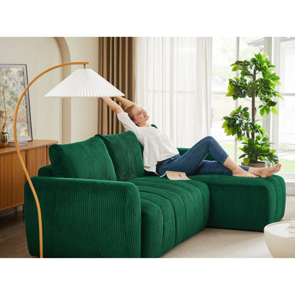 Divano moderno a 3 posti in velluto a coste a forma di L, divano componibile convertibile per soggiorno e appartamento