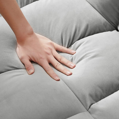 Divano futon moderno 3 in 1 trasformabile in velluto con letto estraibile