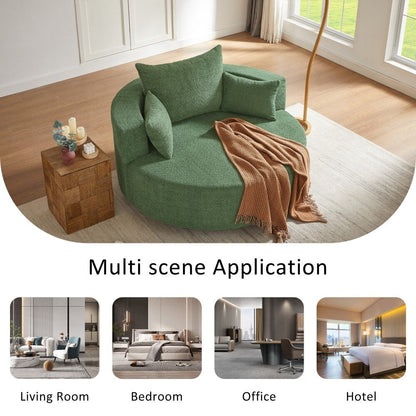 Poltrona moderna girevole a 360° con 3 cuscini rimovibili per soggiorno