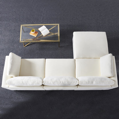 Divano moderno a 4 posti in ciniglia a forma di L, divano modulare per soggiorno e appartamento