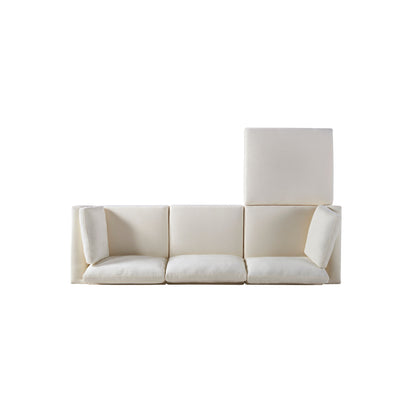 Divano moderno a 4 posti in ciniglia a forma di L, divano modulare per soggiorno e appartamento