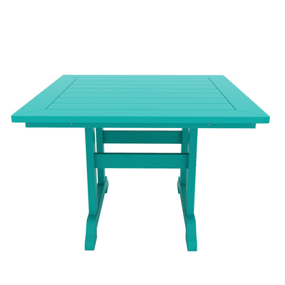 Polytrends Shoreside Set da pranzo da esterno quadrato in polietilene ecologico da 5 pezzi, adatto a tutte le stagioni, con poltrone