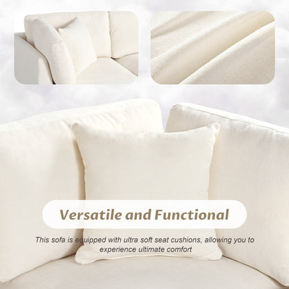 Divano componibile moderno a 5 posti a forma di U con pouf contenitore e portabicchieri nascosti per soggiorno e appartamento