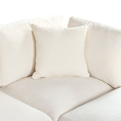 Divano componibile moderno a 5 posti a forma di U con pouf contenitore e portabicchieri nascosti per soggiorno e appartamento