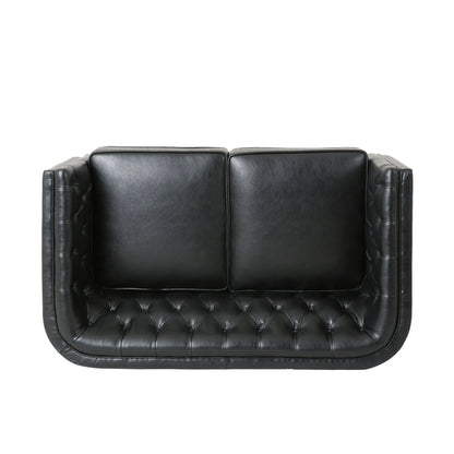 Divano moderno da 53,5 posti con bottoni e gambe in legno per soggiorno