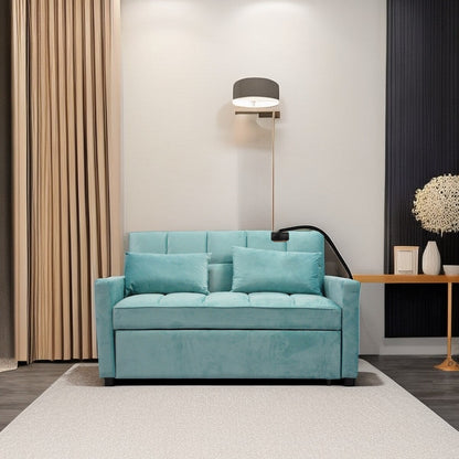 Divano letto trasformabile moderno 54.33 con schienale reclinabile e porta telefono