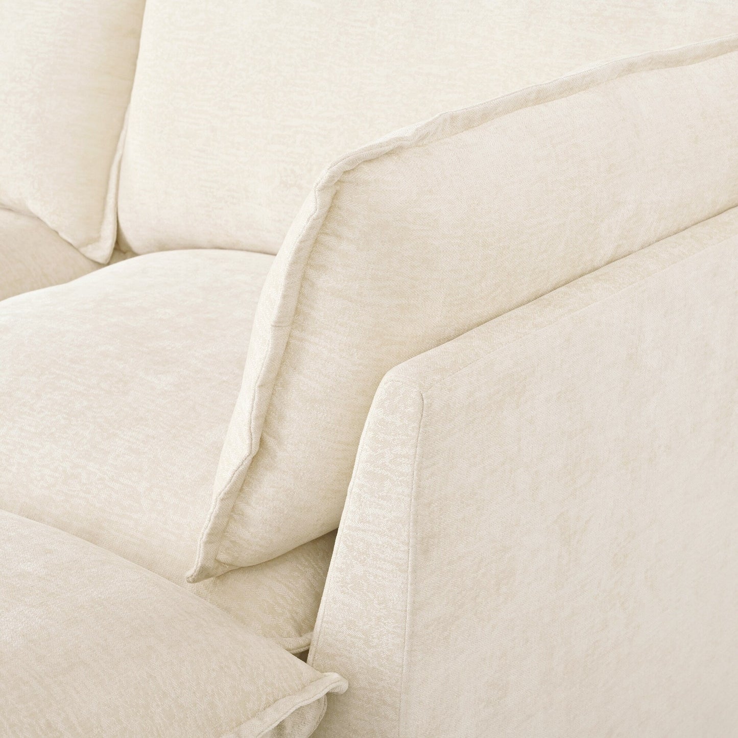 Divano componibile moderno a forma di U da 6 pezzi con pouf rimovibili e struttura in legno