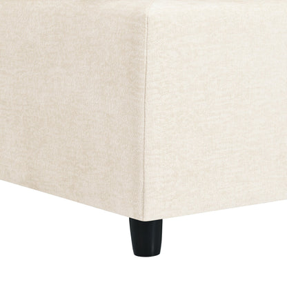 Divano componibile moderno a forma di U da 6 pezzi con pouf rimovibili e struttura in legno