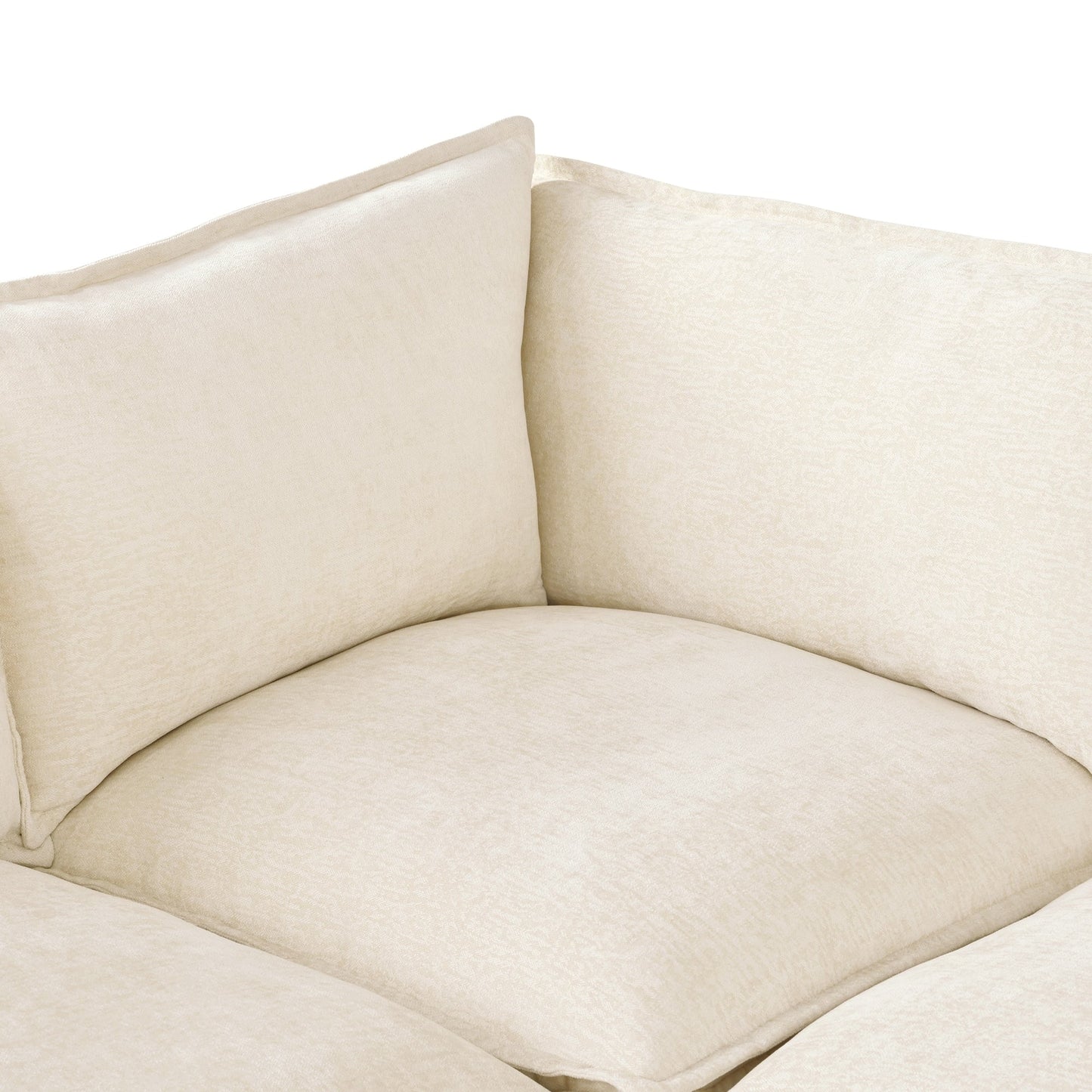 Divano componibile moderno a forma di U da 6 pezzi con pouf rimovibili e struttura in legno