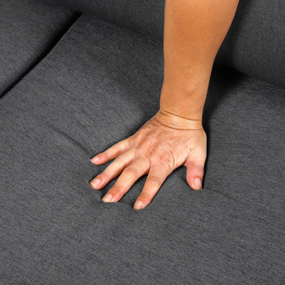 Divano moderno 65.55 in lino a 3 posti staccabile con struttura in metallo e cuscini per soggiorno