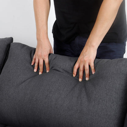 Divano moderno 65.55 in lino a 3 posti staccabile con struttura in metallo e cuscini per soggiorno