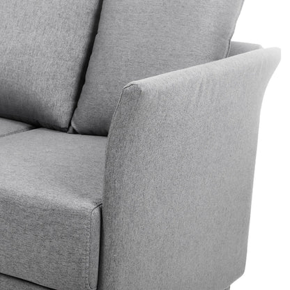 Divano moderno 65.55 in lino a 3 posti staccabile con struttura in metallo e cuscini per soggiorno