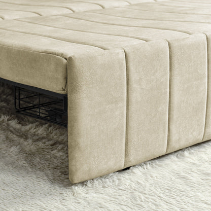 Divano letto estraibile moderno 3 in 1 in schiuma da 68 posti con chiodi in rame e due cassetti