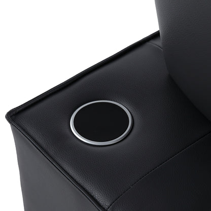 Divano letto moderno 70.86 3 in 1 in pelle con altoparlante Bluetooth, 2 porte USB e supporto per telefono