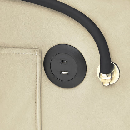 Divano letto singolo convertibile 3 in 1 moderno da 70,86 pollici con schienale regolabile e porta di ricarica USB per soggiorno