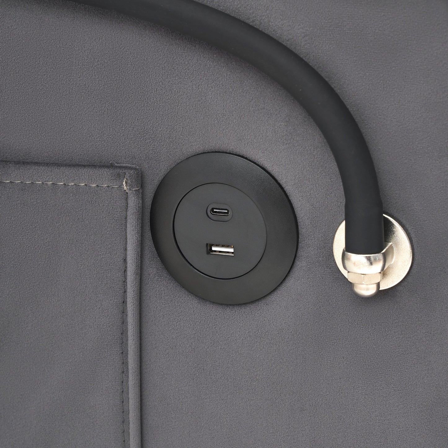 Divano letto singolo convertibile 3 in 1 moderno da 70,86 pollici con schienale regolabile e porta di ricarica USB per soggiorno