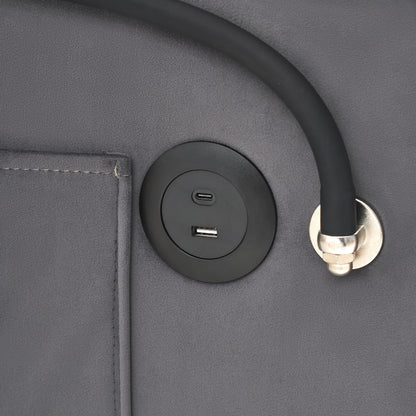 Divano letto singolo convertibile 3 in 1 moderno da 70,86 pollici con schienale regolabile e porta di ricarica USB per soggiorno