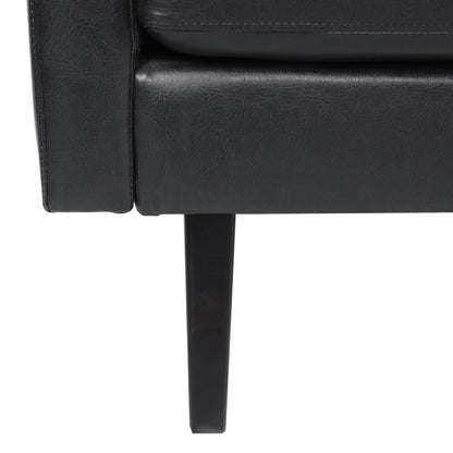 Divano moderno 74 in similpelle a 3 posti con gambe in legno di betulla per soggiorno