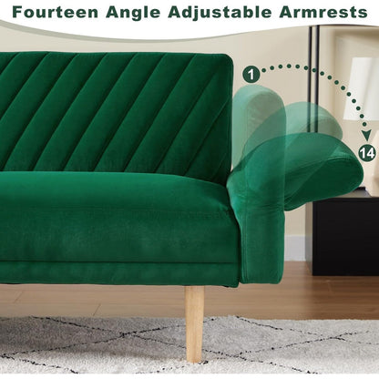 Divano letto futon moderno da 78 posti con 2 cuscini e schienale per soggiorno