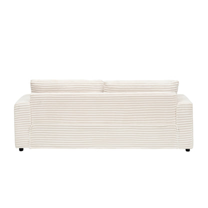 Divano moderno imbottito 79.3, divano a 3 posti in velluto a coste con 4 cuscini per soggiorno e appartamento