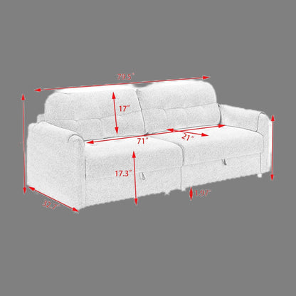 Divano moderno in tessuto Teddy da 79,5 pollici con morbida imbottitura in spugna, perfetto per il soggiorno o l'ufficio