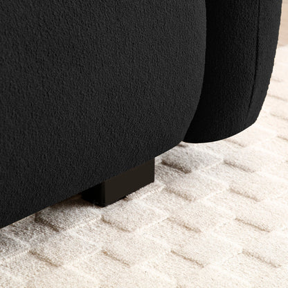 Divano moderno Teddy 81.48 a 3 posti con seduta profonda, gambe in legno e rivestimento per soggiorno