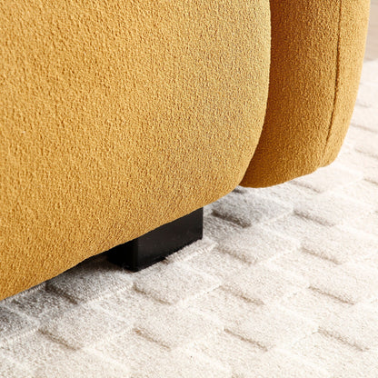 Divano moderno Teddy 81.48 a 3 posti con seduta profonda, gambe in legno e rivestimento per soggiorno