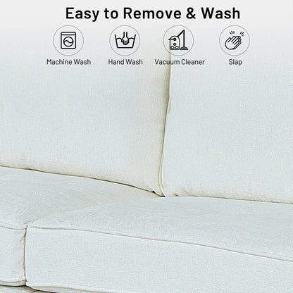 Divano moderno rettangolare da 82 pollici con braccioli quadrati, imbottito in ciniglia e porte USB