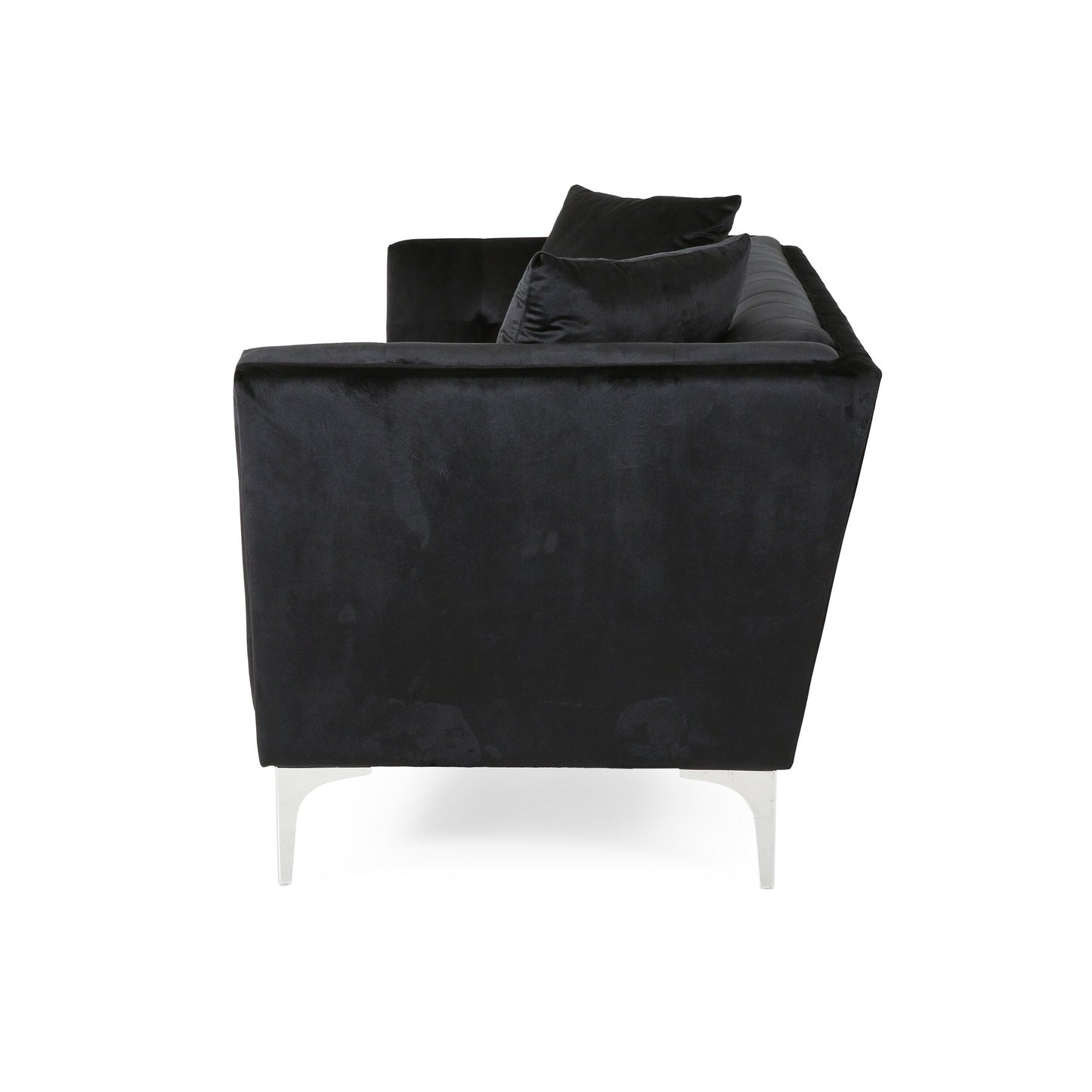 Divano moderno in velluto a 3 posti 86.75 con cuscini e struttura robusta per soggiorno