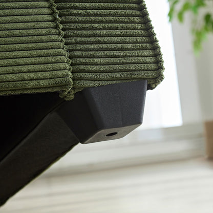 Divano moderno a 3 posti in velluto a coste 87.4 con seduta profonda, portabicchieri e borse portaoggetti per soggiorno