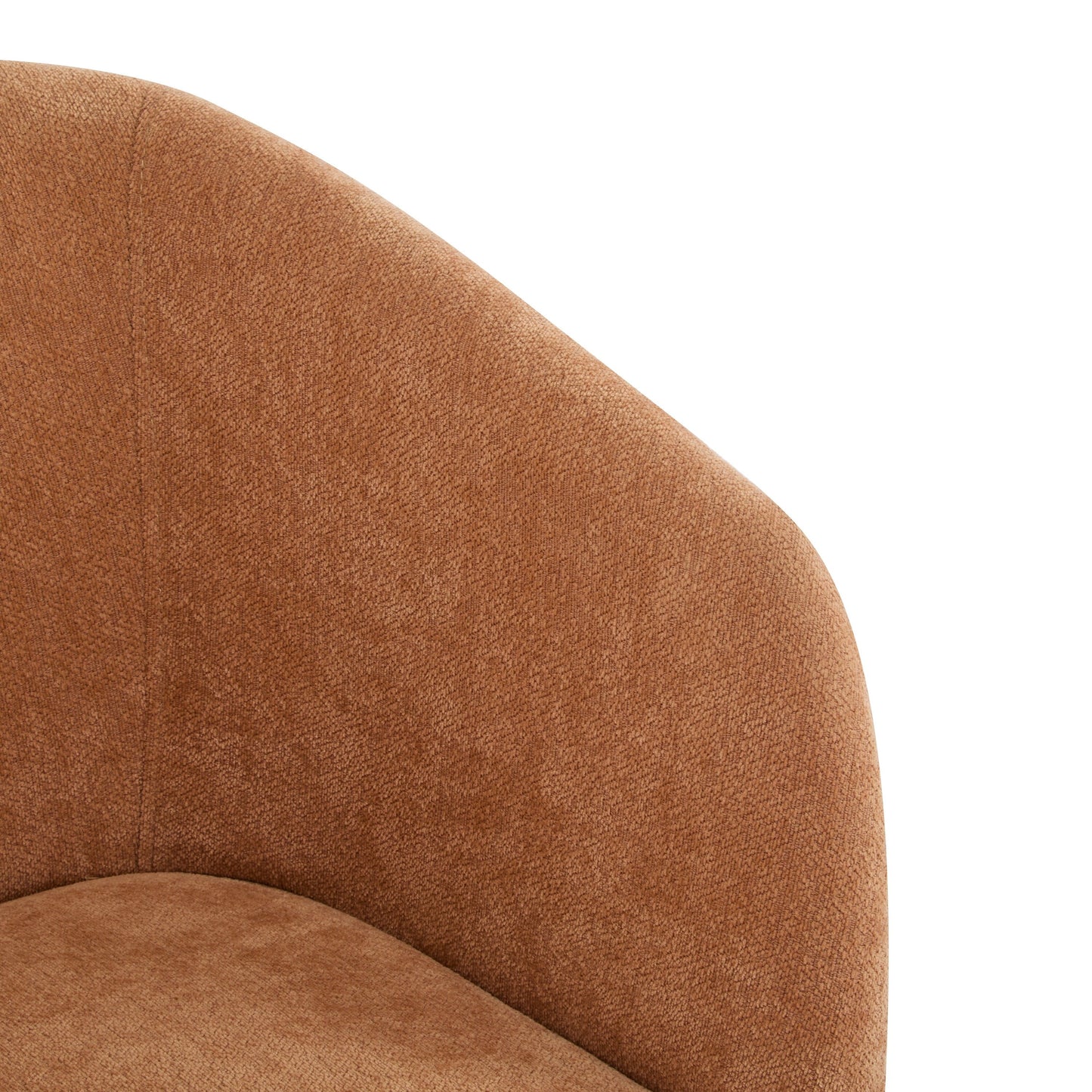 Poltrona moderna con schienale arrotondato e gambe in legno - Poltrona da salotto o da ufficio ispirata alla metà del secolo - Rivestimento in tessuto morbido