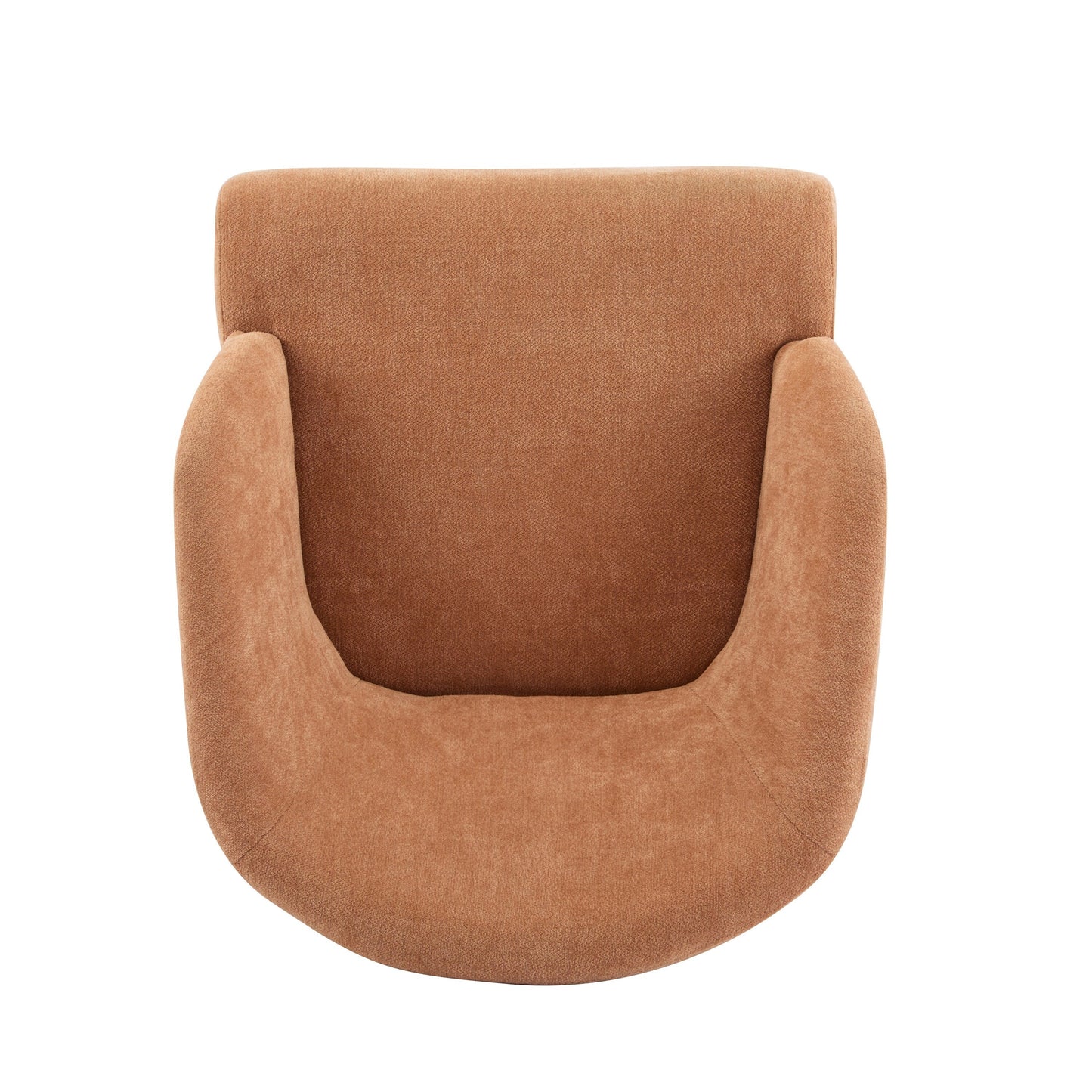 Poltrona moderna con schienale arrotondato e gambe in legno - Poltrona da salotto o da ufficio ispirata alla metà del secolo - Rivestimento in tessuto morbido