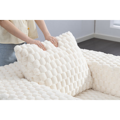 Divano moderno in velluto a coste con design completamente compresso e pouf