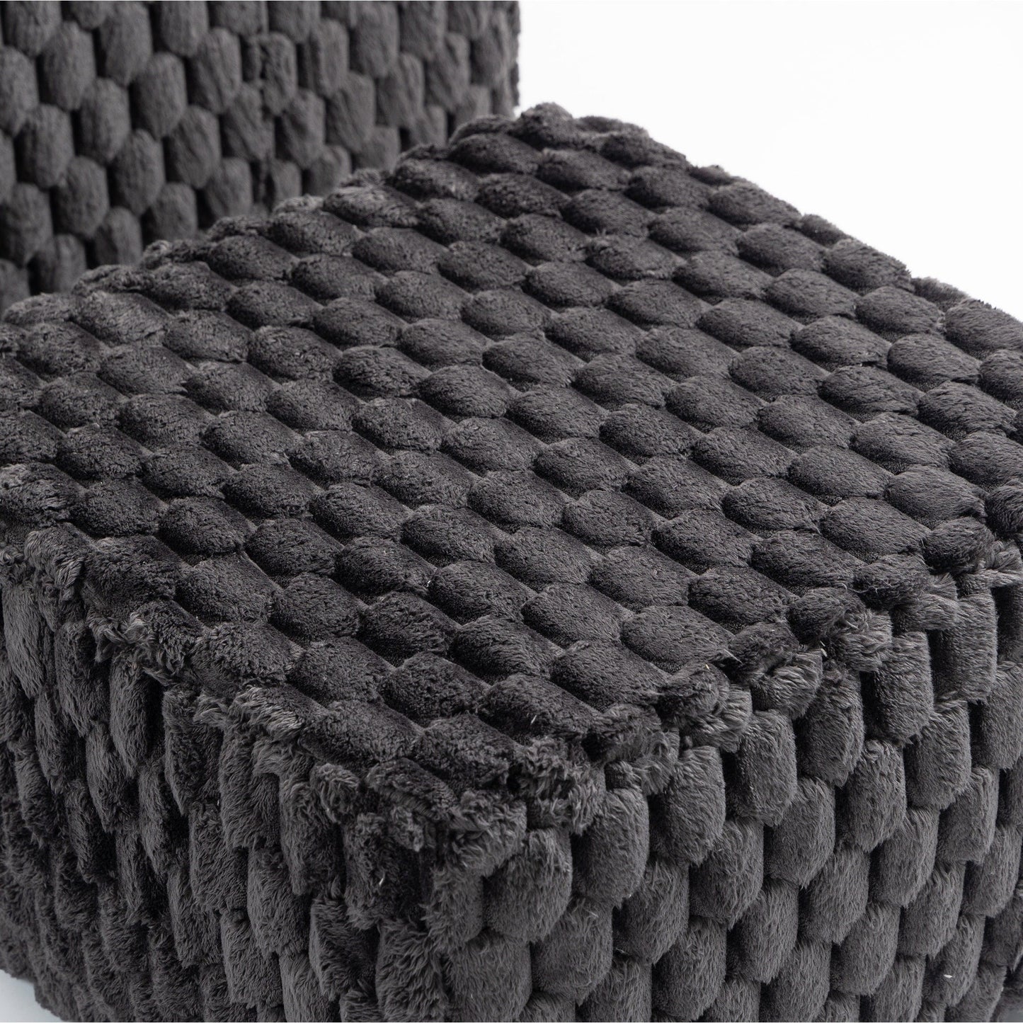 Divano moderno in velluto a coste con design completamente compresso e pouf