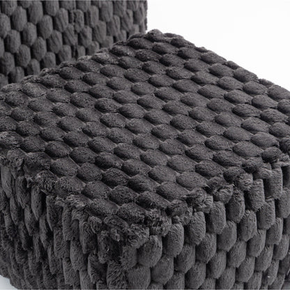 Divano moderno in velluto a coste con design completamente compresso e pouf