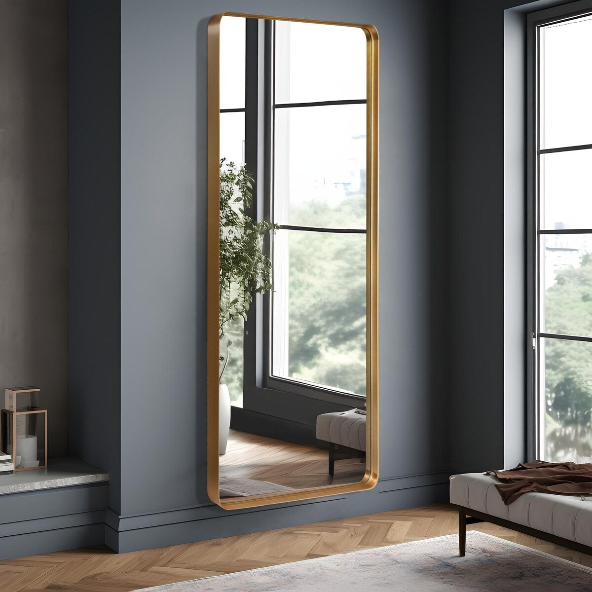 Specchio rettangolare moderno da parete in lega di alluminio - 71*28