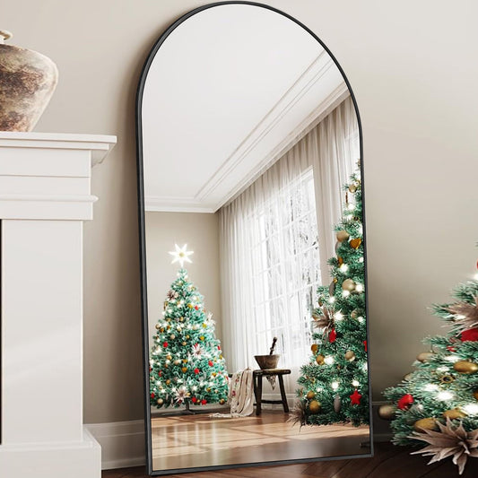 Specchio da pavimento moderno in lega di alluminio a figura intera con arco