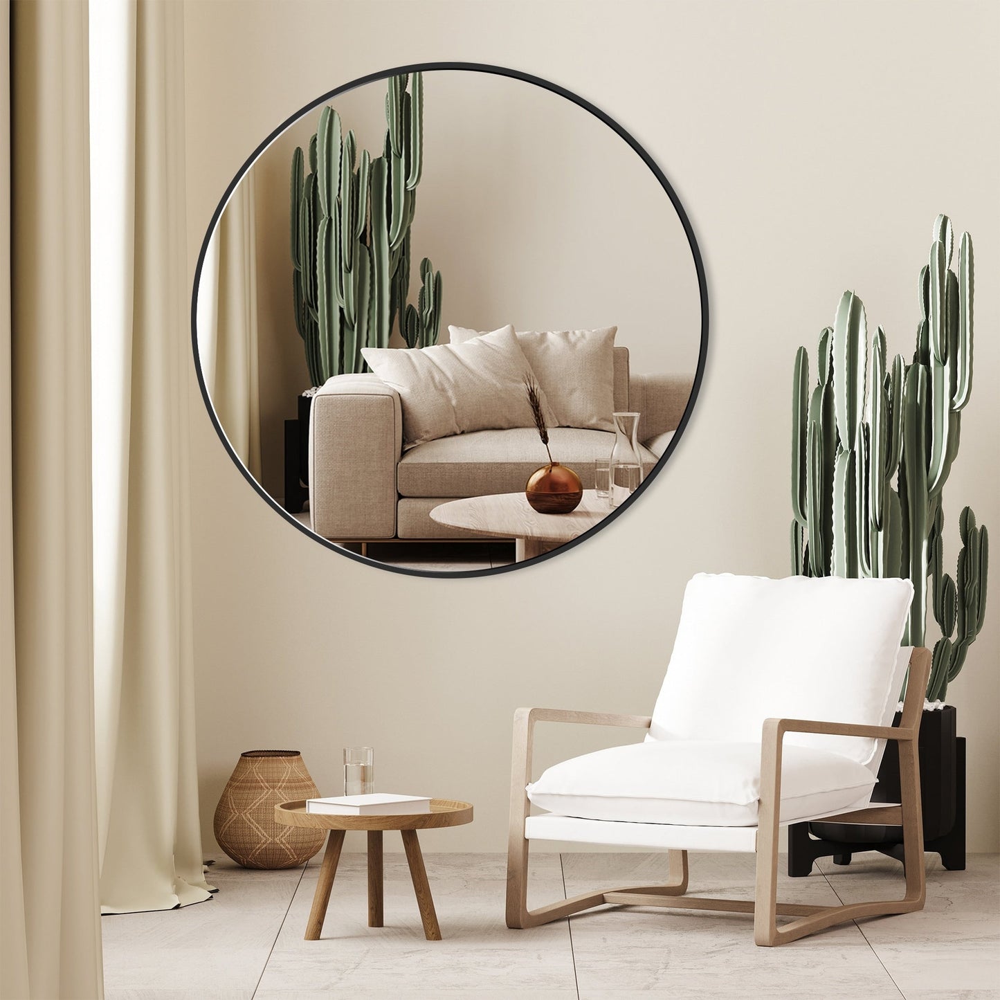 Specchio da toeletta rotondo da parete per bagno moderno