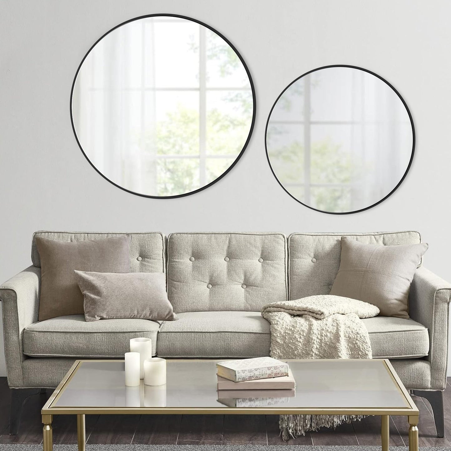 Specchio da toeletta rotondo da parete per bagno moderno