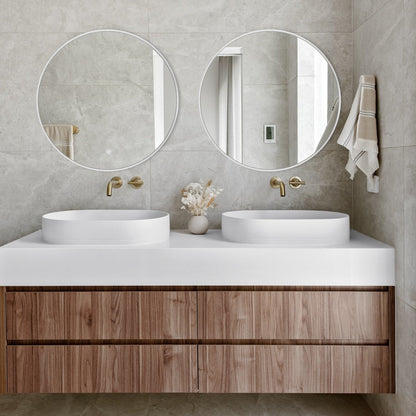 Specchio da toeletta rotondo da parete per bagno moderno