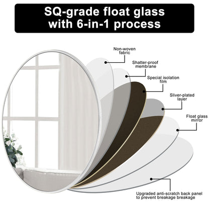 Specchio da toeletta rotondo da parete per bagno moderno