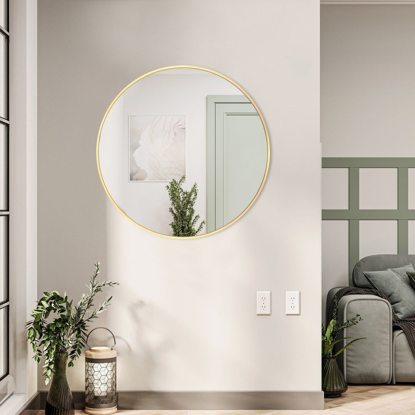 Specchio da toeletta rotondo da parete per bagno moderno