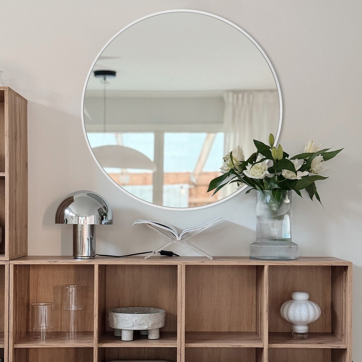 Specchio da toeletta rotondo da parete per bagno moderno