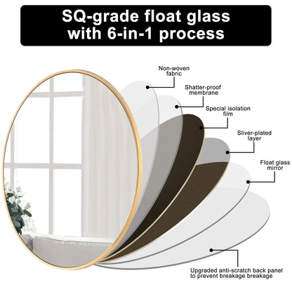 Specchio da toeletta rotondo da parete per bagno moderno