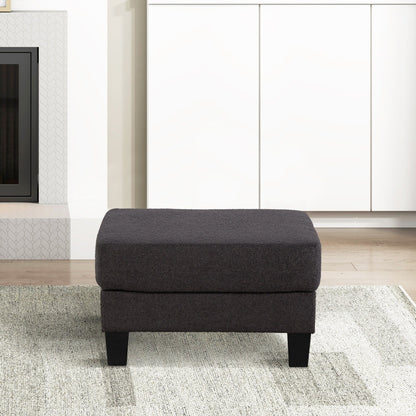 Pouf moderno in tessuto nero con funzione di contenimento
