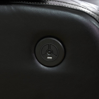 Poltrona reclinabile moderna in pelle traspirante con illuminazione ambientale e LED alimentato tramite USB