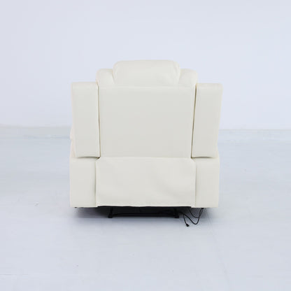 Poltrona reclinabile moderna in pelle traspirante con illuminazione ambientale e LED alimentato tramite USB